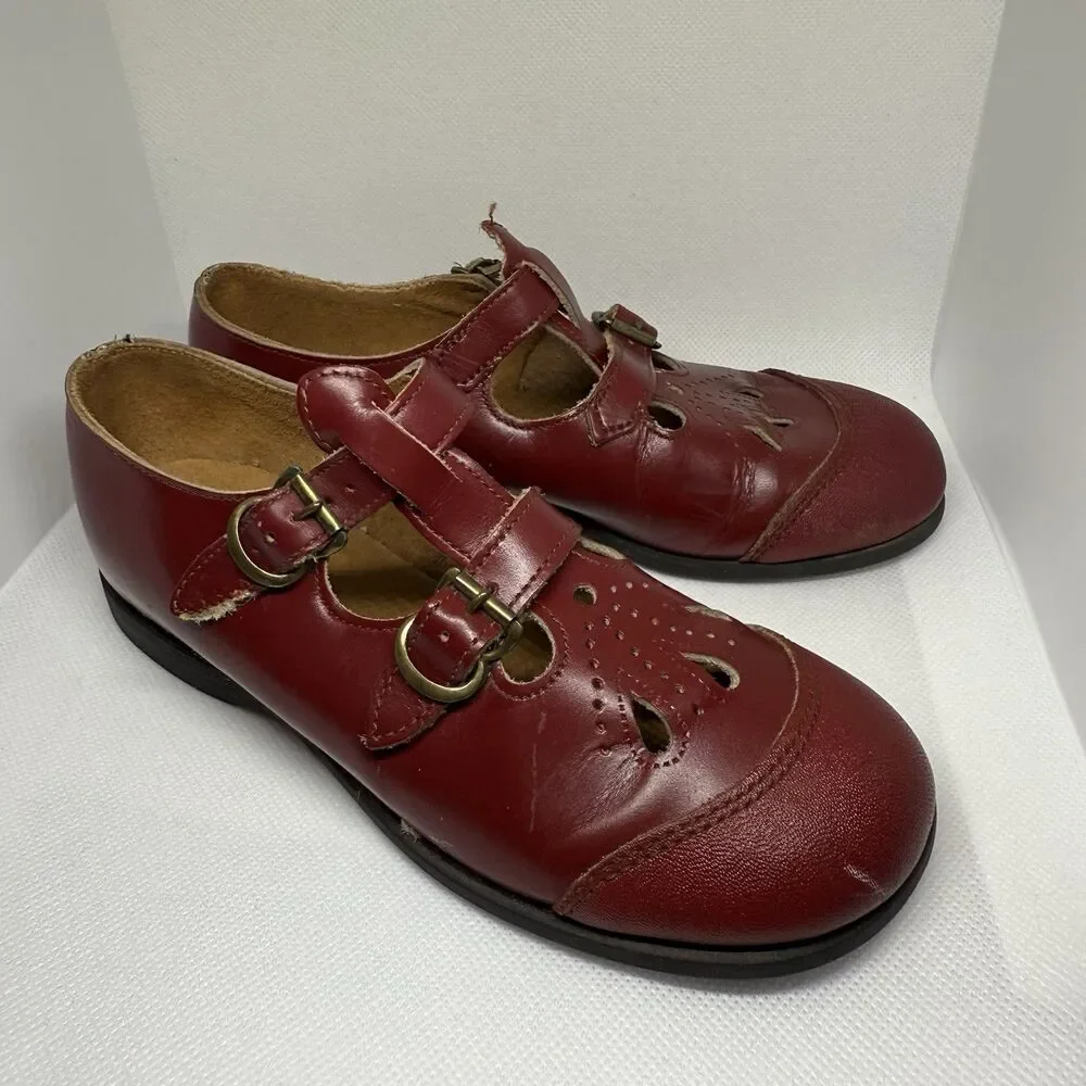 Vintage Buster Brown Red Toddler Mary Jane’s Leather Upper Size 10.5